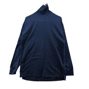 Vintage Kandahar Norwegian Turtleneck Long Sleeve Cotton Shirt Blue Mens S